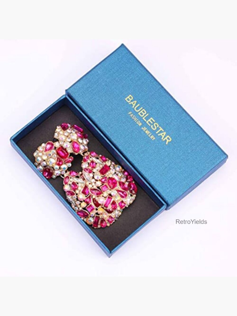 Drop & Dangle Teardrop Rhinestone Statement Earrings - Picture 5 of 6